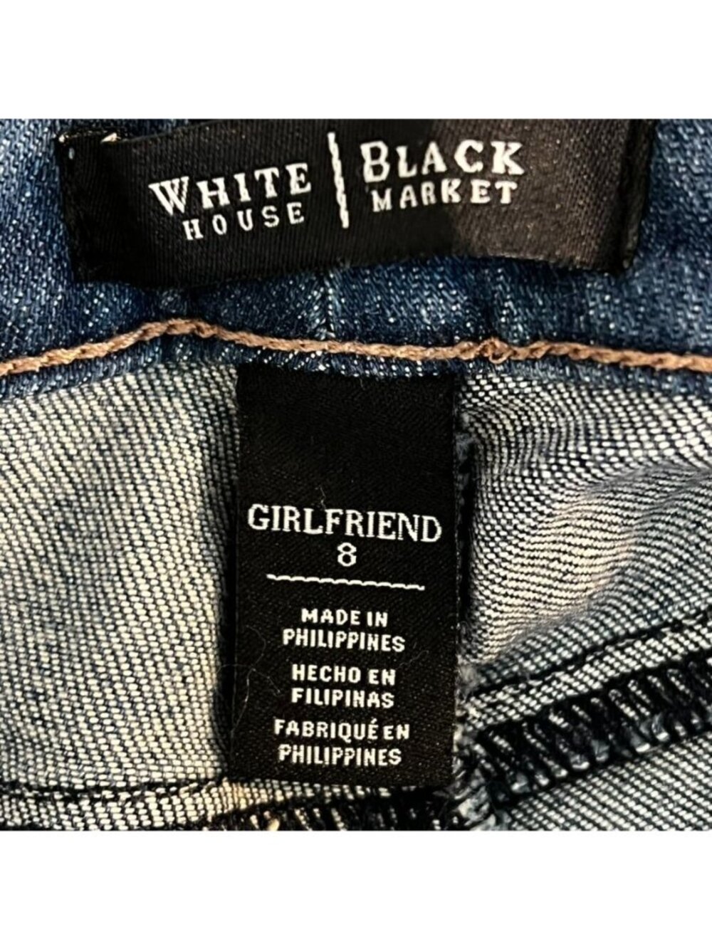 White House Black Market Jean Shorts Sz 8 Girlfriend Boho Distressed Soft Summer - Picture 5 of 11